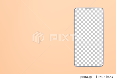 3D素材_スマートフォン_シルバー_オレンジ 126021623