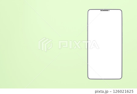 3D素材_スマートフォン_シルバー_黄緑 126021625