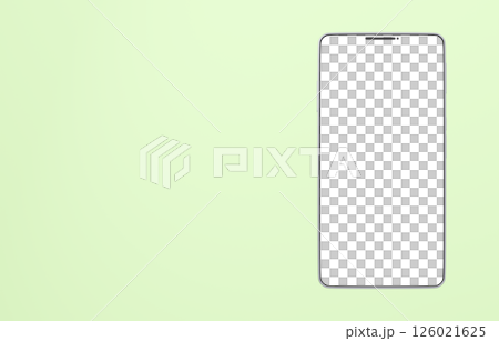 3D素材_スマートフォン_シルバー_黄緑 126021625