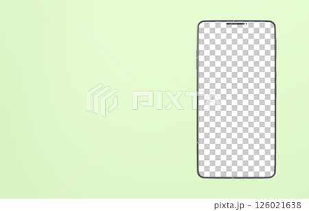 3D素材_スマートフォン_ブラック_黄緑 126021638