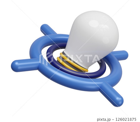3d cartoon target with light bulb coin isolated. investment business target, startup idea concept, 3d render illustration 126021875