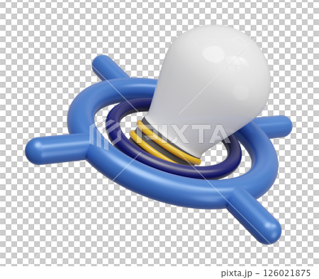 3d cartoon target with light bulb coin isolated. investment business target, startup idea concept, 3d render illustration 126021875