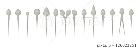 Sperm pathologies showing different head and tail abnormalities 126022251