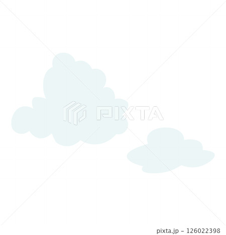 シンプルなもくもく雲のイラスト シンプルなもくもく雲のイラスト 126022398