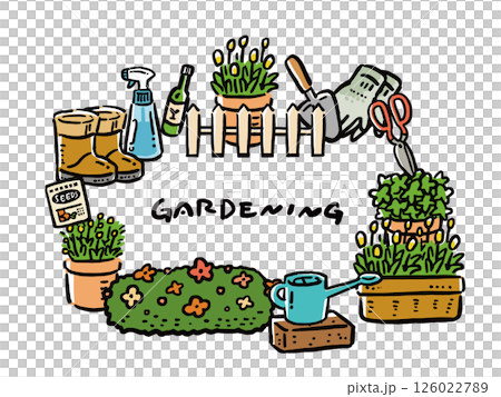 園藝手繪簡單標題插圖 126022789