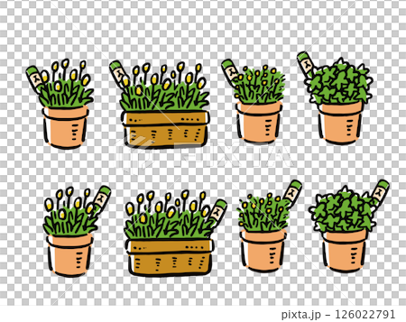 手繪插圖集營養盆栽 126022791