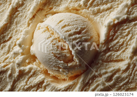 close up of vanilla ice cream scoop background 126023174