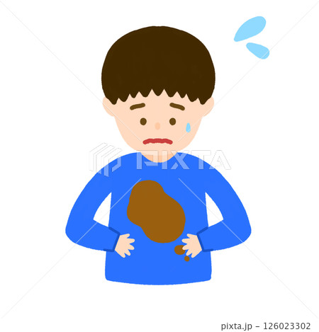 洋服を汚してしまった男の子 洋服を汚してしまった男の子 126023302