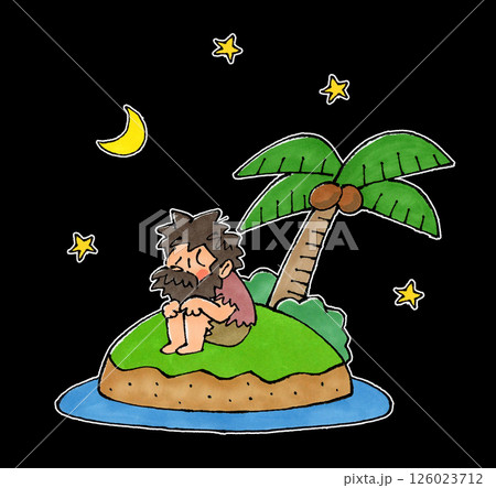 無人島と遭難者(夜) 無人島と遭難者(夜) 126023712