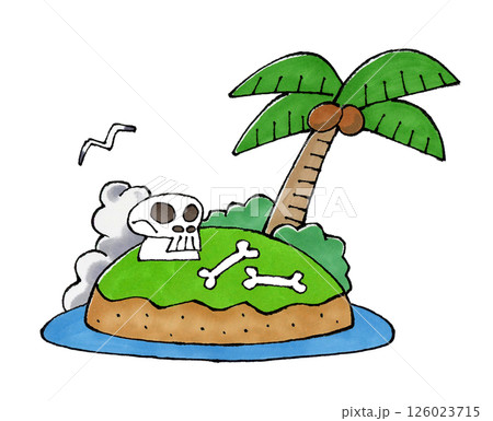 無人島と骸骨 126023715