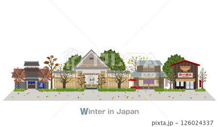 日本の町並みのイラスト. 日本の冬. 日本の町並みのイラスト. 日本の冬. 126024337