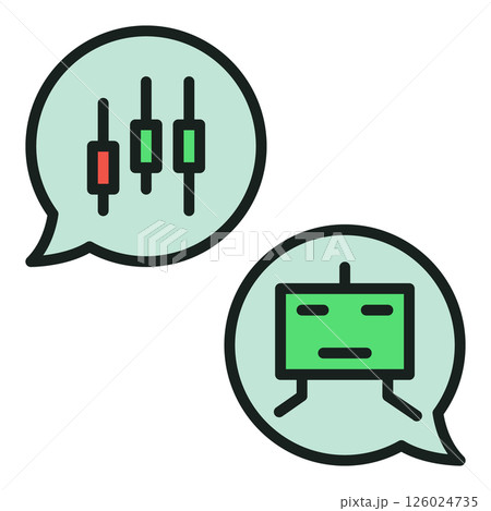 Automated Crypto Trading Chat vector colored icon or sign 126024735