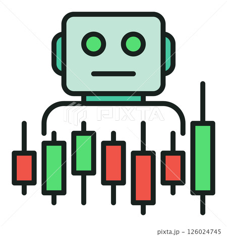 Candlestick Chart and Trading Bot vector...のイラスト素材 [126024745] - PIXTA