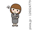 首をかしげて困った女性社員 126024779