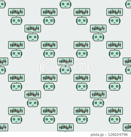 AI Cryptocurrency Trading Bot with Candlestick Chart vector colored seamless pattern 126024796