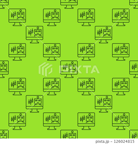 Automated Trading ChatBot on PC screen vector thin line seamless pattern Automated Trading ChatBot on PC screen vector thin line seamless pattern 126024815