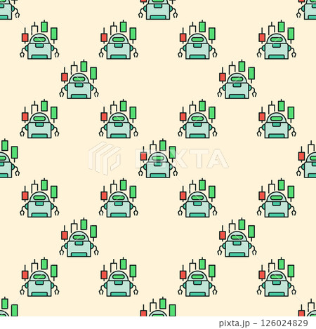 Crypto Trading Bot vector Automation Tools colored seamless pattern 126024829