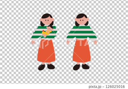 A woman holding a baby 126025016