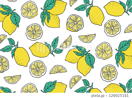 ポップなレモンのシームレスなパターン 126025181