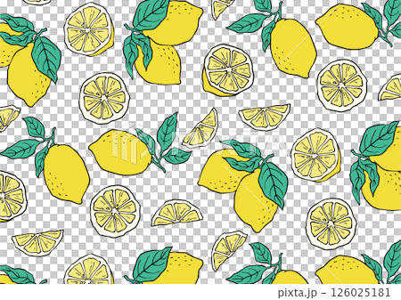 ポップなレモンのシームレスなパターン 126025181