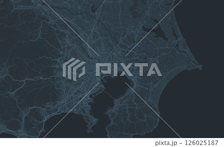 日本の首都圏のデジタルネットワーク風イラスト 126025187
