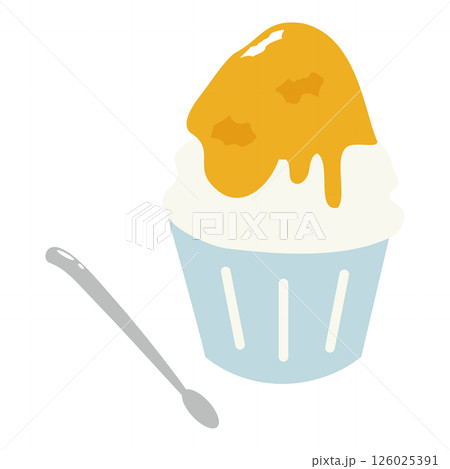 黄色いかき氷のイラスト 黄色いかき氷のイラスト 126025391