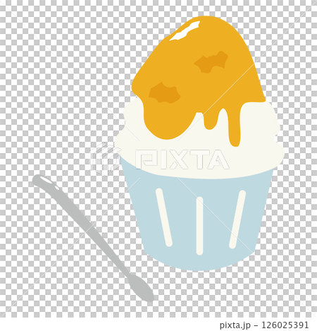 黃色刨冰的插圖 126025391