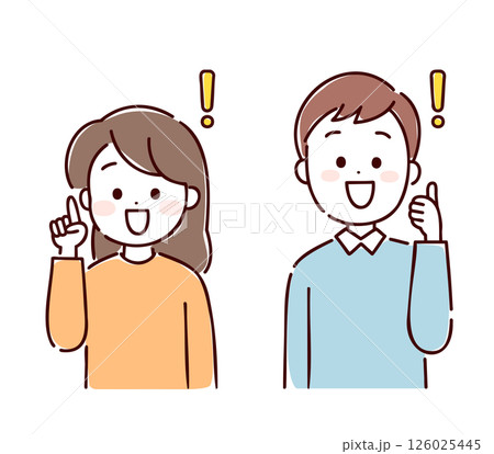 何かに閃いた男性と女性 126025445