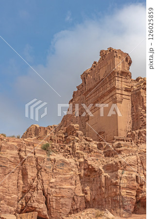 Side view of the  Royal Tombs in  Petra. Jordan. 126025859