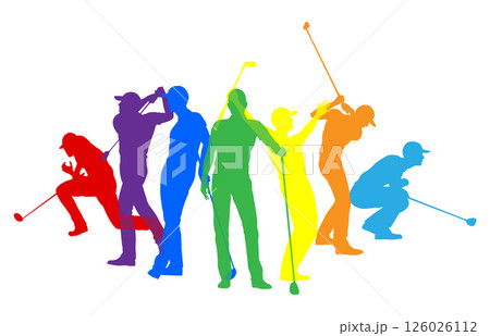 Golfers Golfing Silhouette Golf People Silhouettes 126026112
