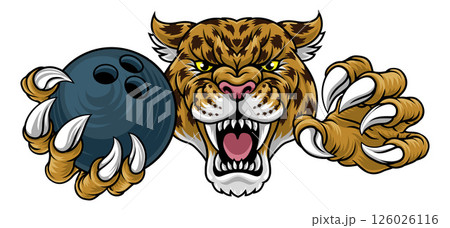 Jaguar Leopard Cheetah Panther Bowling Mascot 126026116