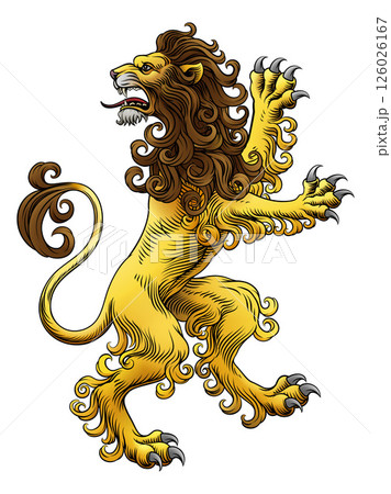Heraldic Coat of Arms Crest Rearing Heraldry Lion Heraldic Coat of Arms Crest Rearing Heraldry Lion 126026167
