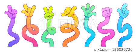 Cartoon hands gesture set Cartoon hands gesture set 126026726
