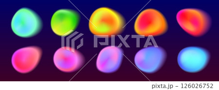 Neon aura gradient circles on dark background 126026752