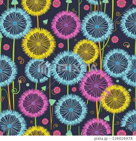 seamless pattern with abstract flowers 126026978