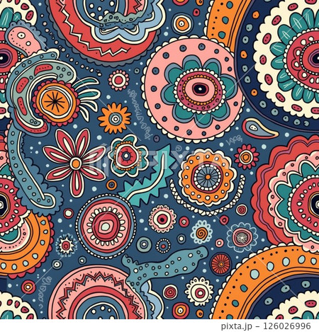 vector seamless pattern with mandala shape 126026996