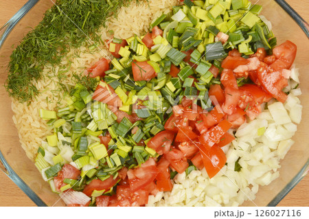 Vegan risotto preparation 126027116