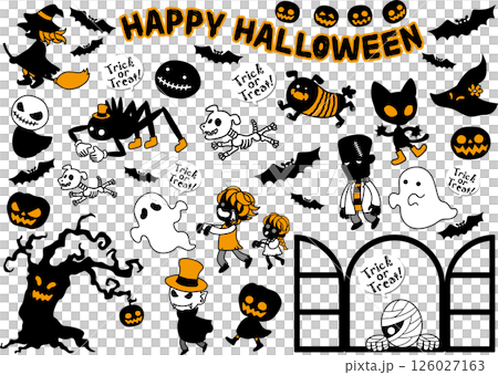 Halloween cute illustration set 126027163