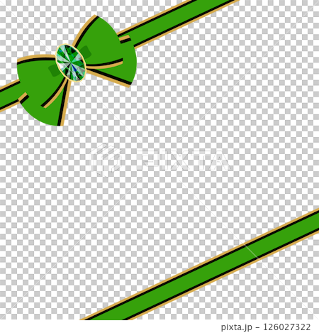 用華麗的珠寶裝飾的絲帶框架插圖古董時尚裝飾材料綠色 126027322