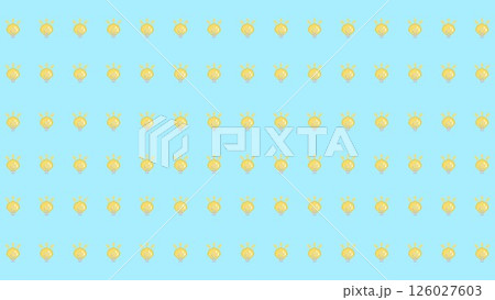 ドット絵のひらめき電球のかわいい背景イラスト 126027603