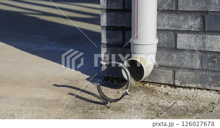 Plastic white pipe for a drain 126027678