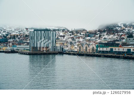 Harstad City Waterfront in Winter, Northern Norway 126027956