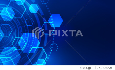 Futuristic pattern with blue light technology background 126028096