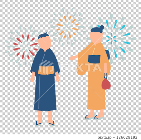 穿yukata的孩子的例證 126028192