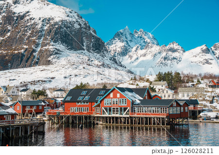 Traditional Fishing Village of A in Lofoten Norway 126028211