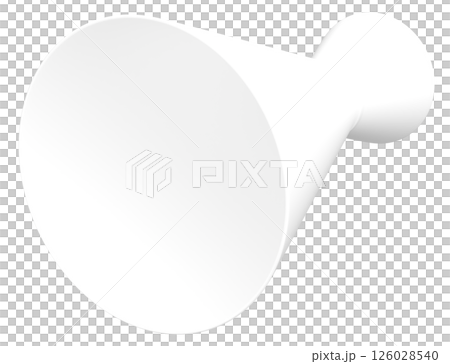 3Dイラスト_メガホン_白 126028540