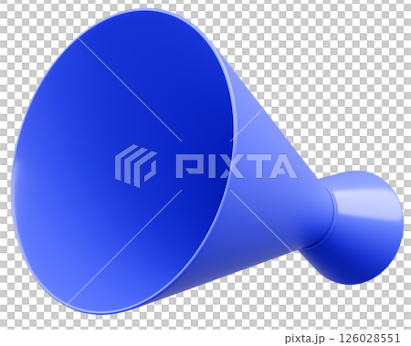 3D illustration_Megaphone_Blue 126028551