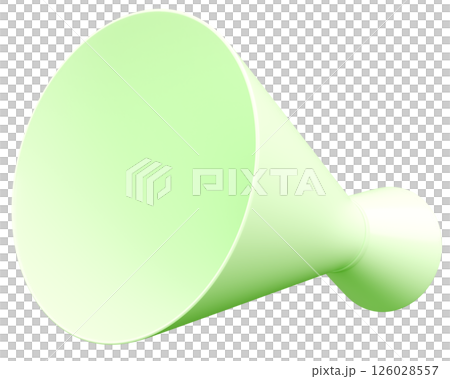 3Dイラスト_メガホン_黄緑 3Dイラスト_メガホン_黄緑 126028557