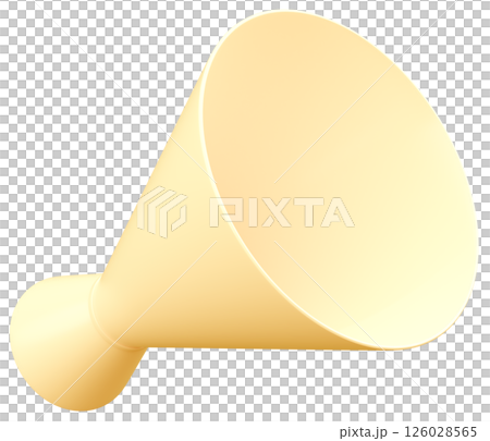 3Dイラスト_メガホン_黄色 3Dイラスト_メガホン_黄色 126028565