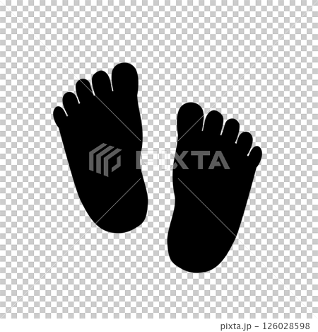 Footprint silhouette, left and right soles illustration (white background) Footprint silhouette, left and right soles illustration (white background) 126028598
